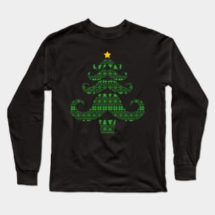 Manly Tree - Christmas Tree Mustache Long Sleeve T-Shirt